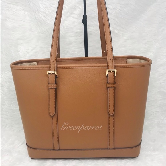 Michael kors jet set travel tote brown leather bag - Picture 4 of 8